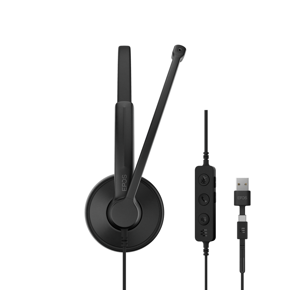EPOS IMPACT 100 Headset Bedraad Hoofdband Kantoor/callcenter USB Type-C / USB Type-A Zwart EPOS IMPACT 100 Headset Bedraad Hoofdband Kantoor/callcenter USB Type-C / USB Type-A Zwart