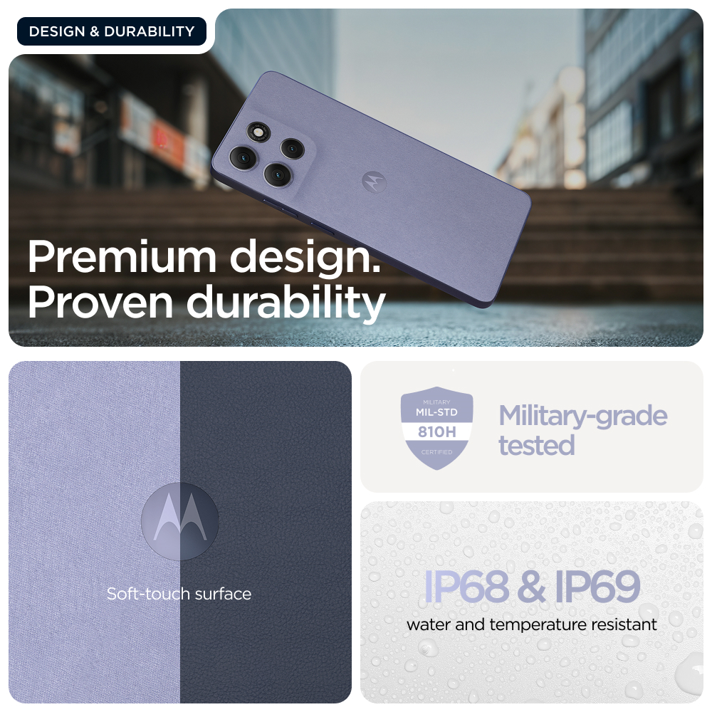 Motorola moto g86 5G 16,9 cm (6.67") Dual SIM Android 15 USB Type-C 8 GB 256 GB 5200 mAh Lila Motorola moto g86 5G 16,9 cm (6.67") Dual SIM Android 15 USB Type-C 8 GB 256 GB 5200 mAh Lila