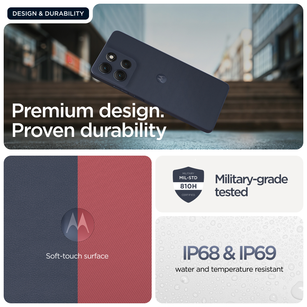 Motorola moto g86 5G 16,9 cm (6.67") Dual SIM Android 15 USB Type-C 8 GB 256 GB 5200 mAh Donkerblauw Motorola moto g86 5G 16,9 cm (6.67") Dual SIM Android 15 USB Type-C 8 GB 256 GB 5200 mAh Donkerblauw